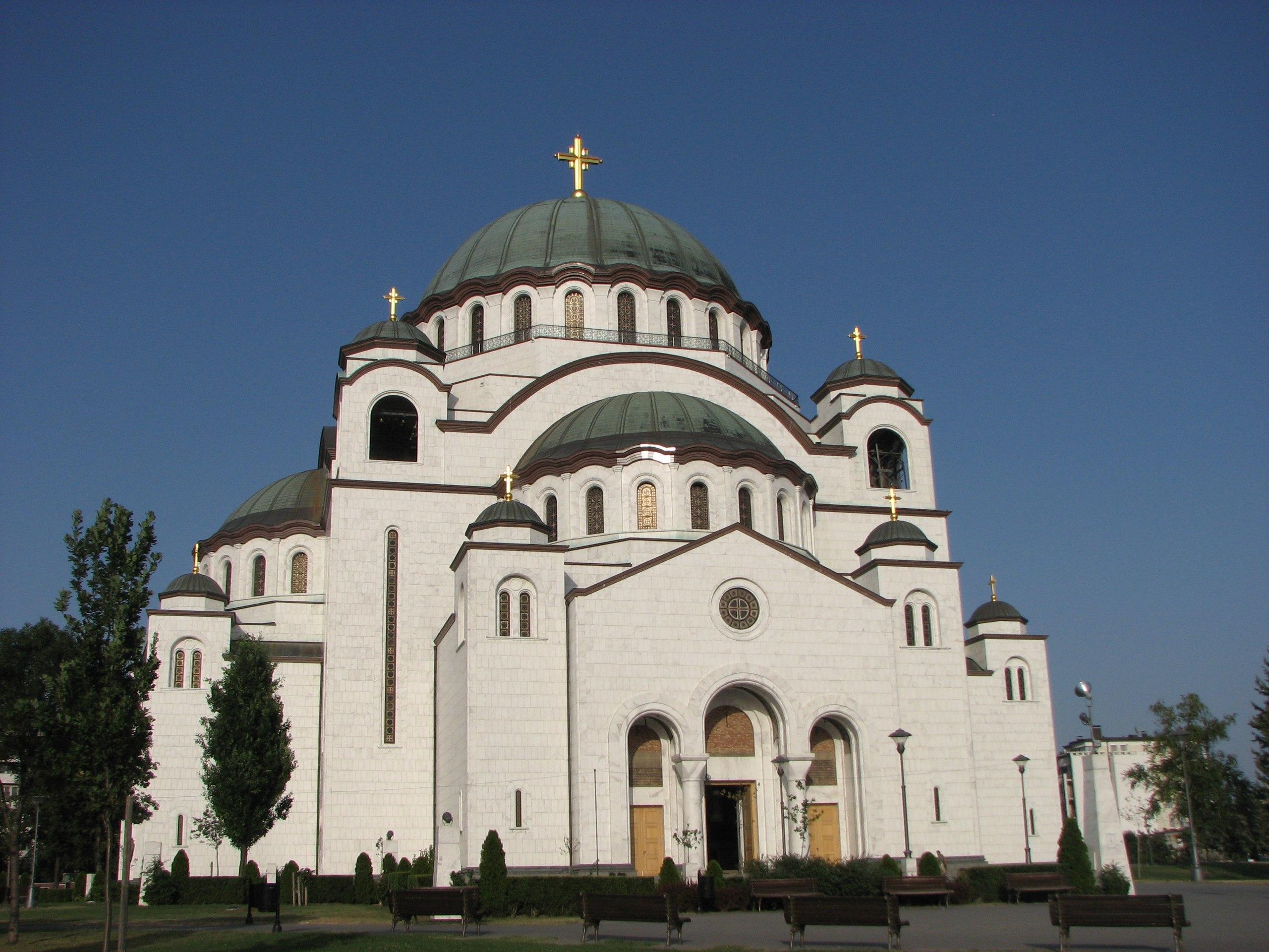  Αεροφωτογραφία της περιοχής Βρατσάρ (Vračar) στο Βελιγράδι με το ναό του Αγίου Σάββα