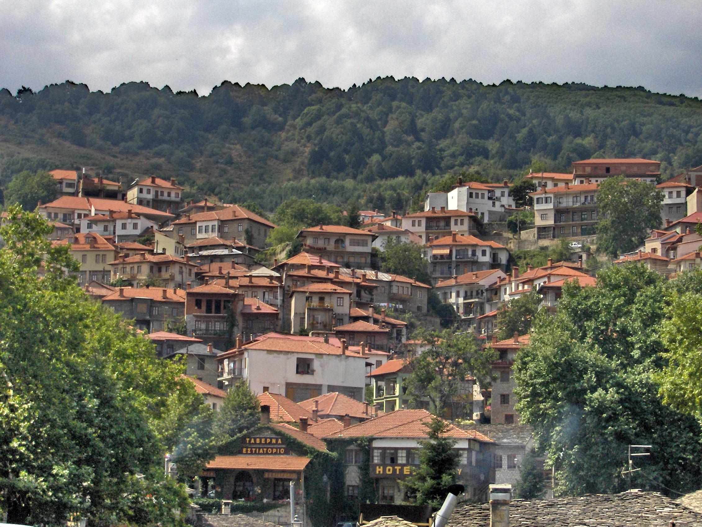 Πανοραμική φωτογραφία του χωριού σε ένα καταπράσινο περιβάλλον μετσοβο αξιοθεατα 